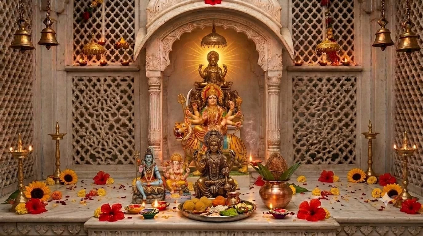 भगवान गणेश, सूर्य देव, शिव, विष्णु और माता दुर्गा आहवान