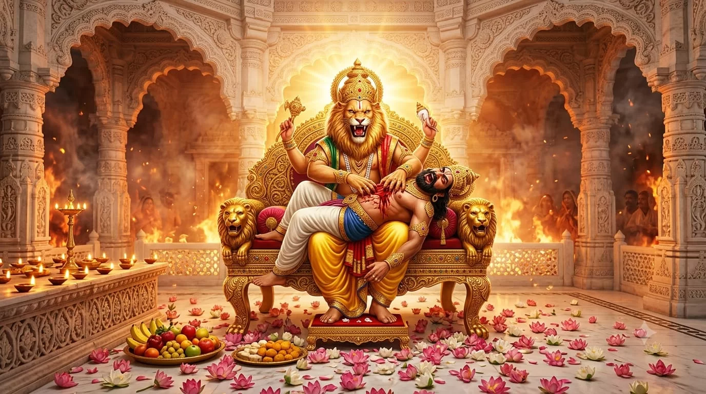भगवान् नरसिंह मंत्र  "ॐ उग्रं वीरं महाविष्णुं "...